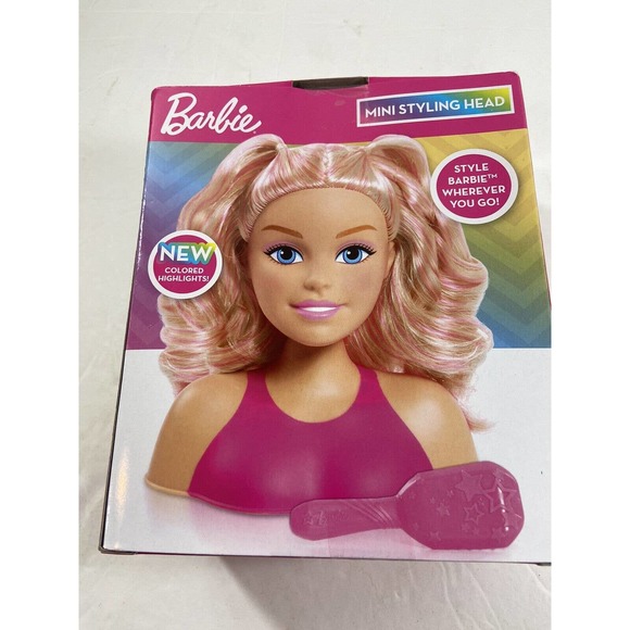 Barbie New Color Highlights Mini Styling Head with Brush New in Box NRFB - Picture 2 of 4